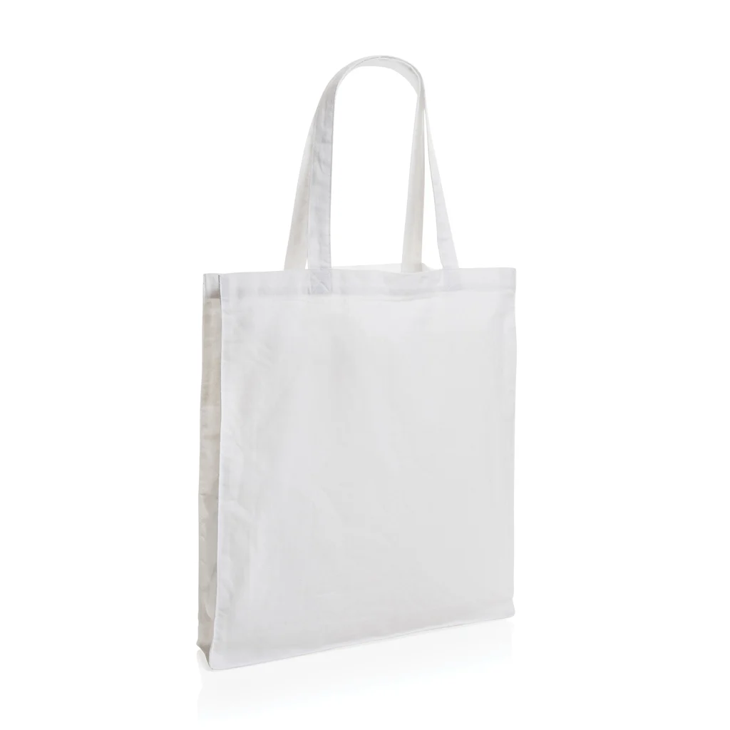 Impact AWARE™ gerecycled katoenen draagtas met bodem 145gsm wit