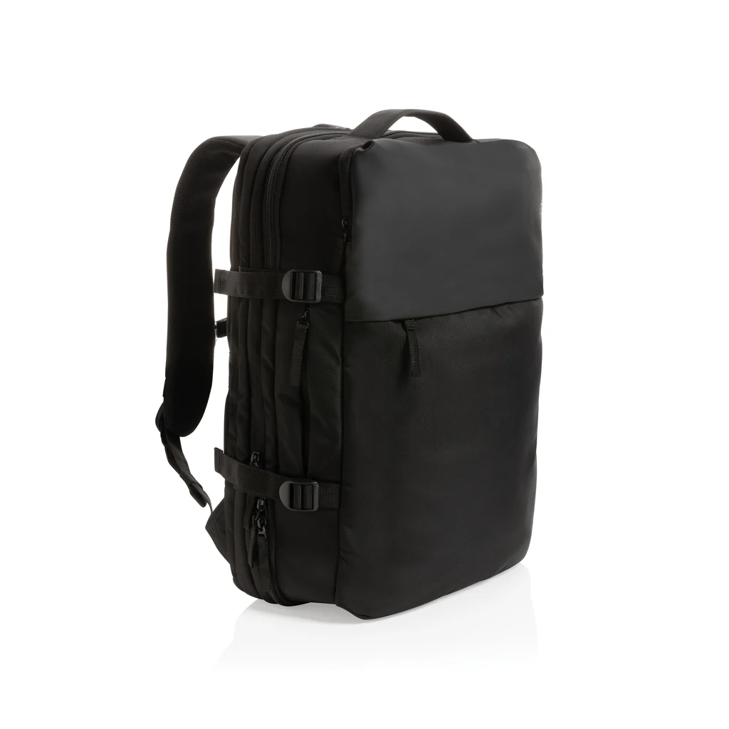 Swiss Peak AWARE™ RPET 15.6" uitbreidbare weekendrugzak zwart