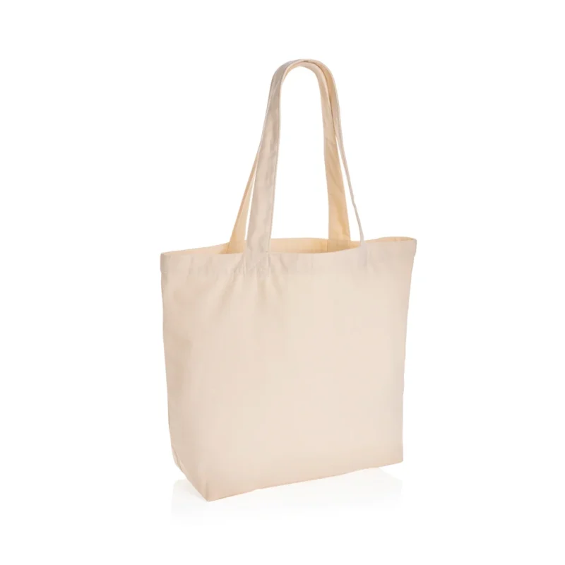 Impact Aware™ re-canvas shopper met vakje 240gsm ongeverfd gebroken wit