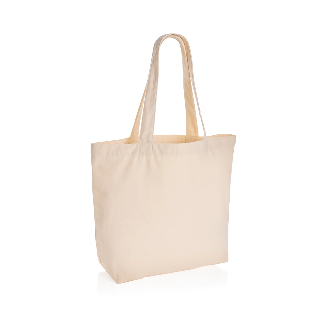 Impact Aware™ re-canvas shopper met vakje 240gsm ongeverfd gebroken wit