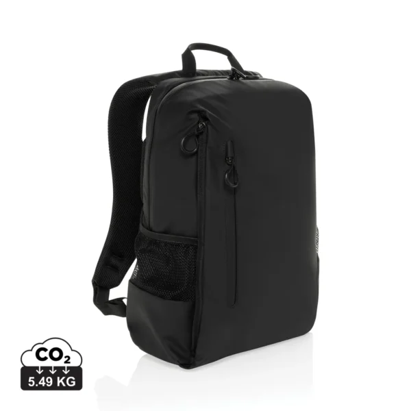 Lima Aware™ RPET waterbestendige 15,6 inch laptop rugzak zwart