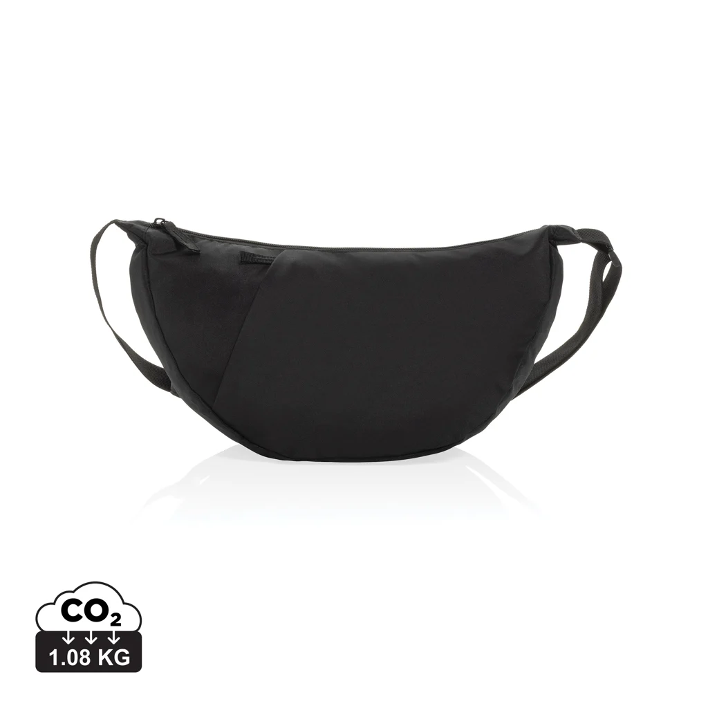 Crescent XL AWARE™ RPET halve maan sling bag zwart