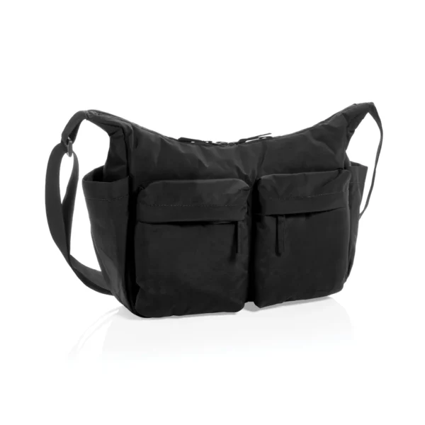 KENTO URBAN RCS gerecyclede nylon gewatteerde schoudertas zwart
