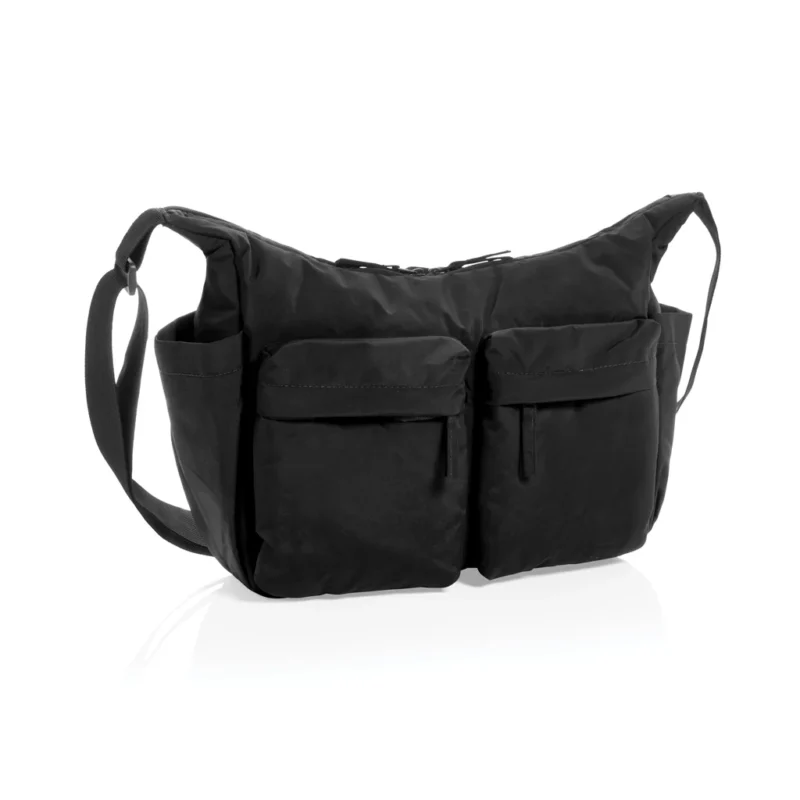 KENTO URBAN RCS gerecyclede nylon gewatteerde schoudertas zwart