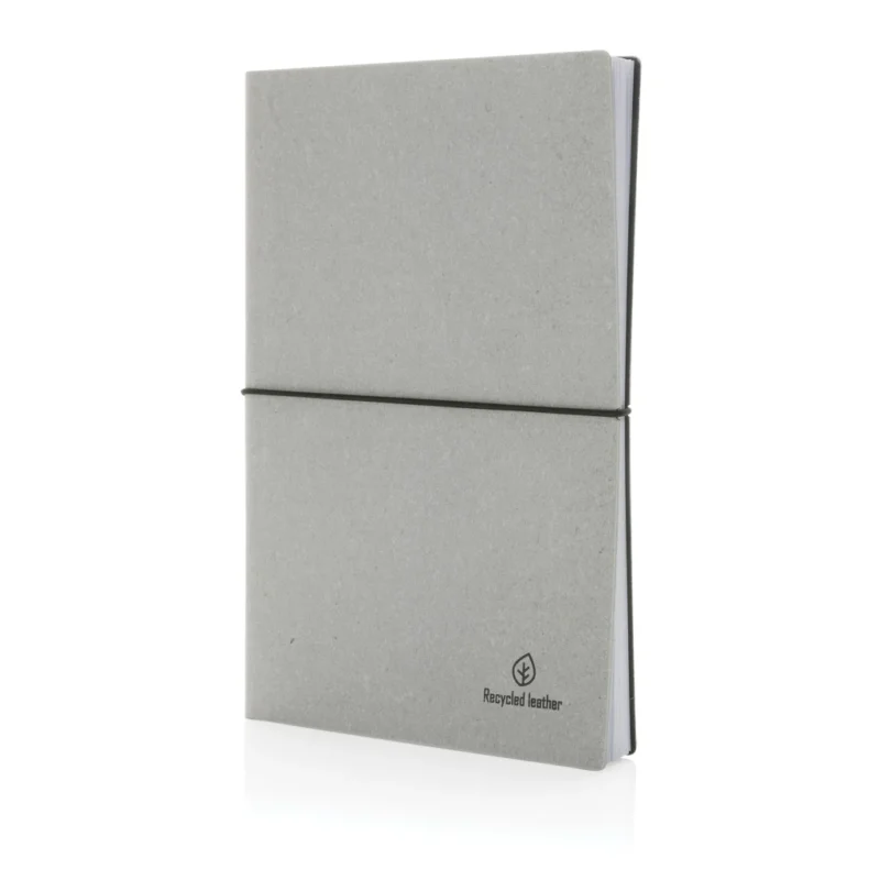 GRS A5 gerecycled lederen notitieboek lichtgrijs