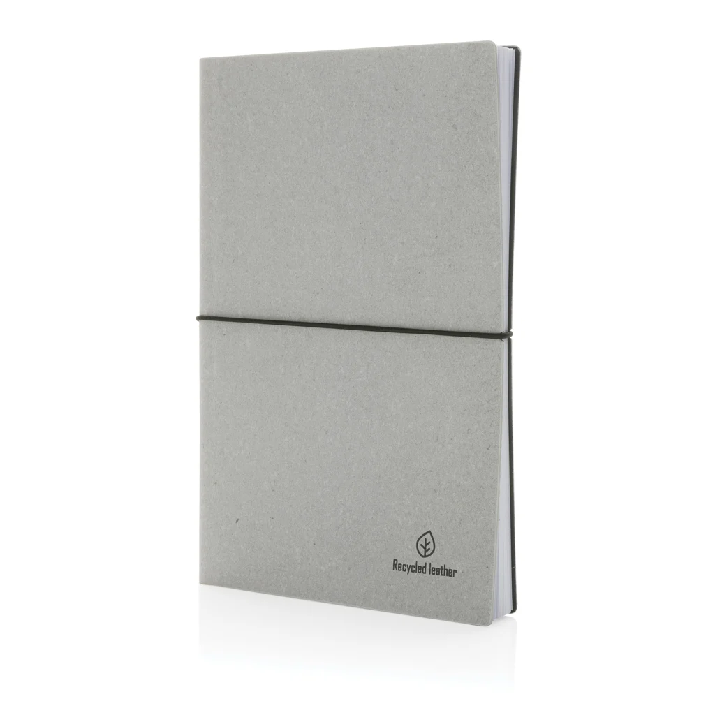 GRS A5 gerecycled lederen notitieboek lichtgrijs