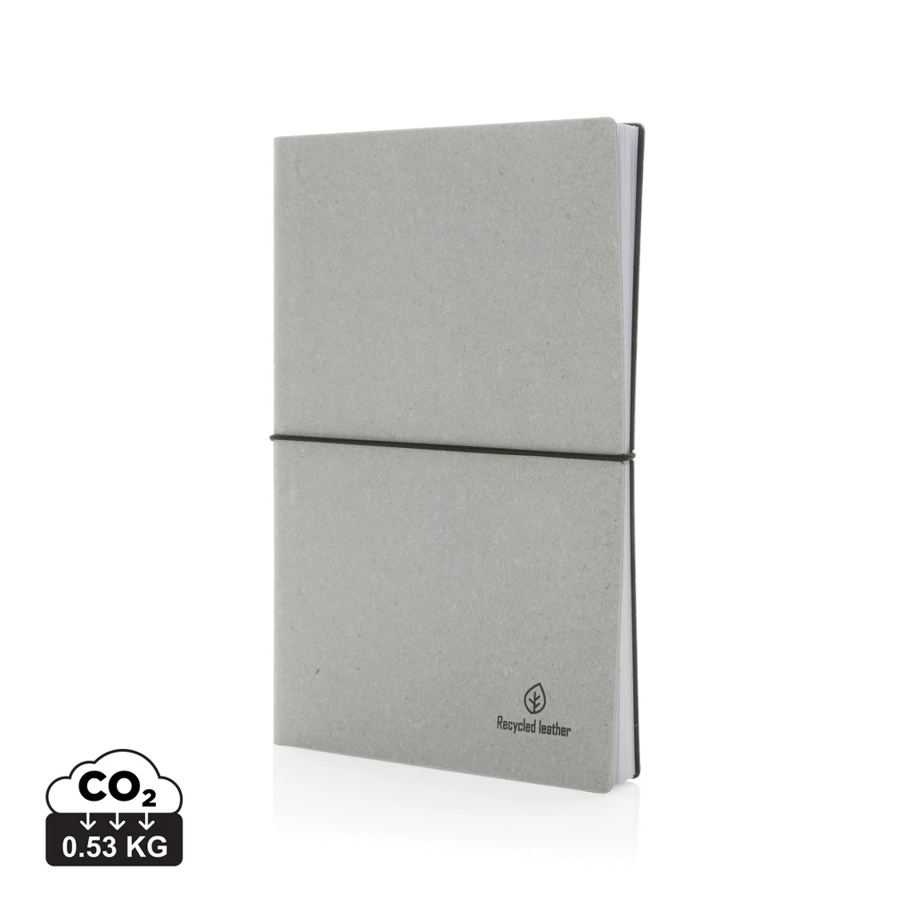 GRS A5 gerecycled lederen notitieboek lichtgrijs