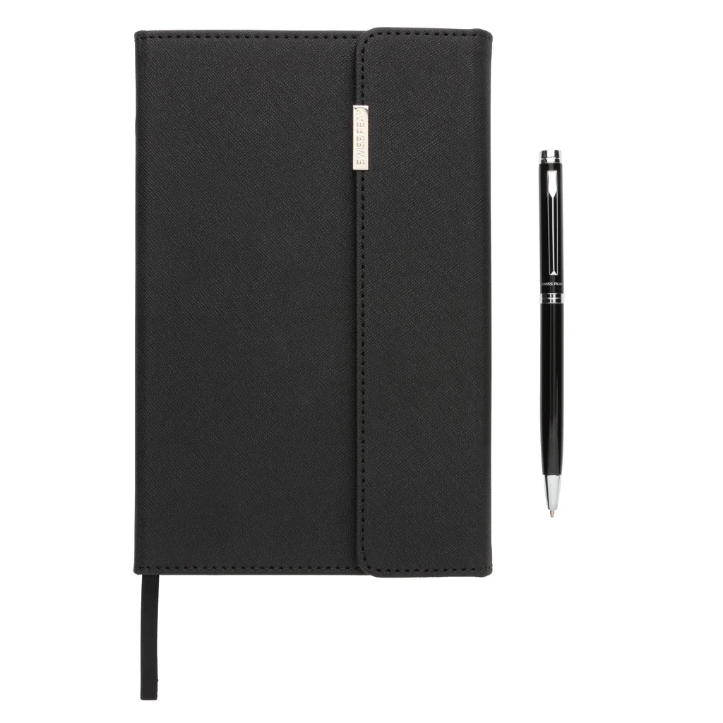 Swiss Peak deluxe A5 notitieboek en pen set