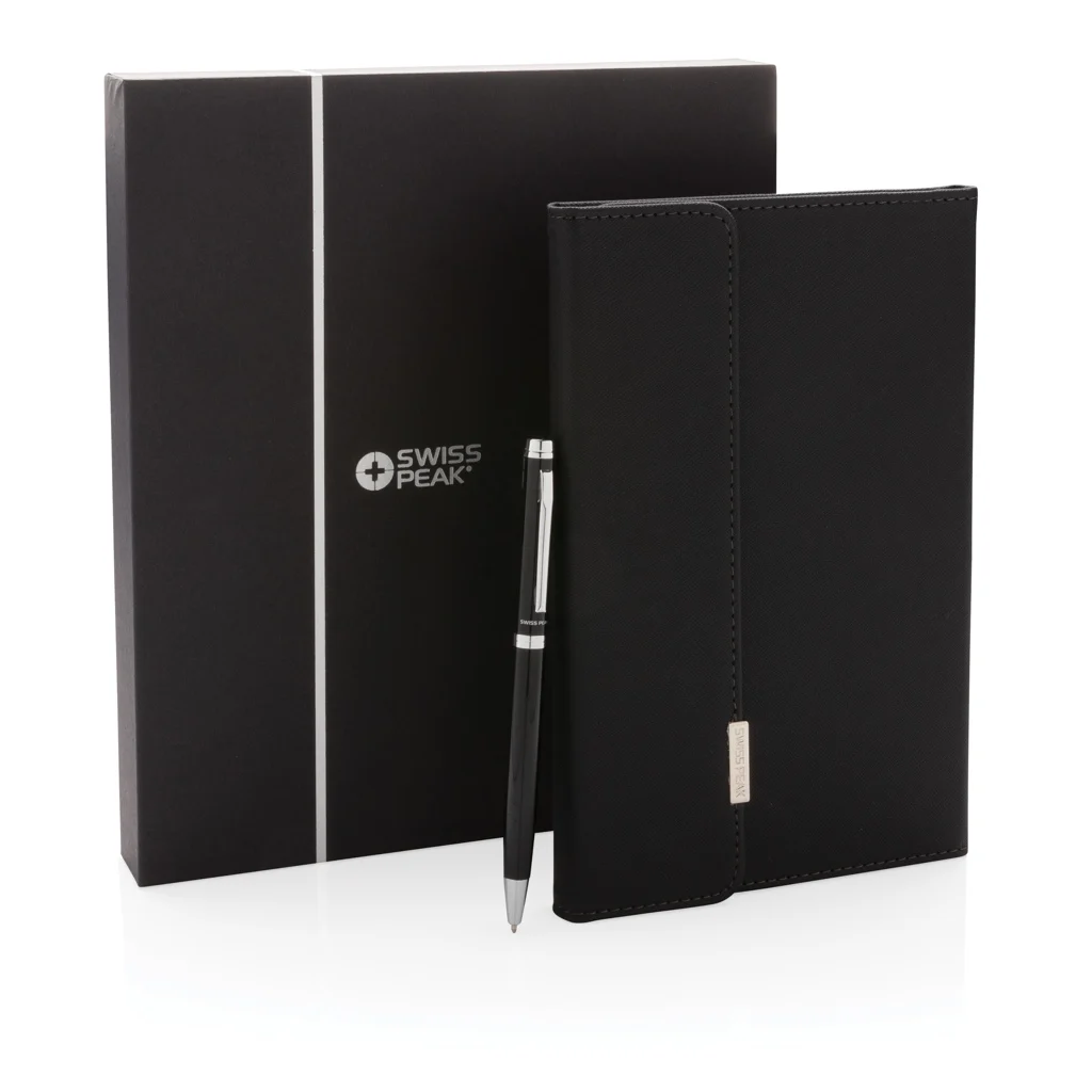 Swiss Peak deluxe A5 notitieboek en pen set