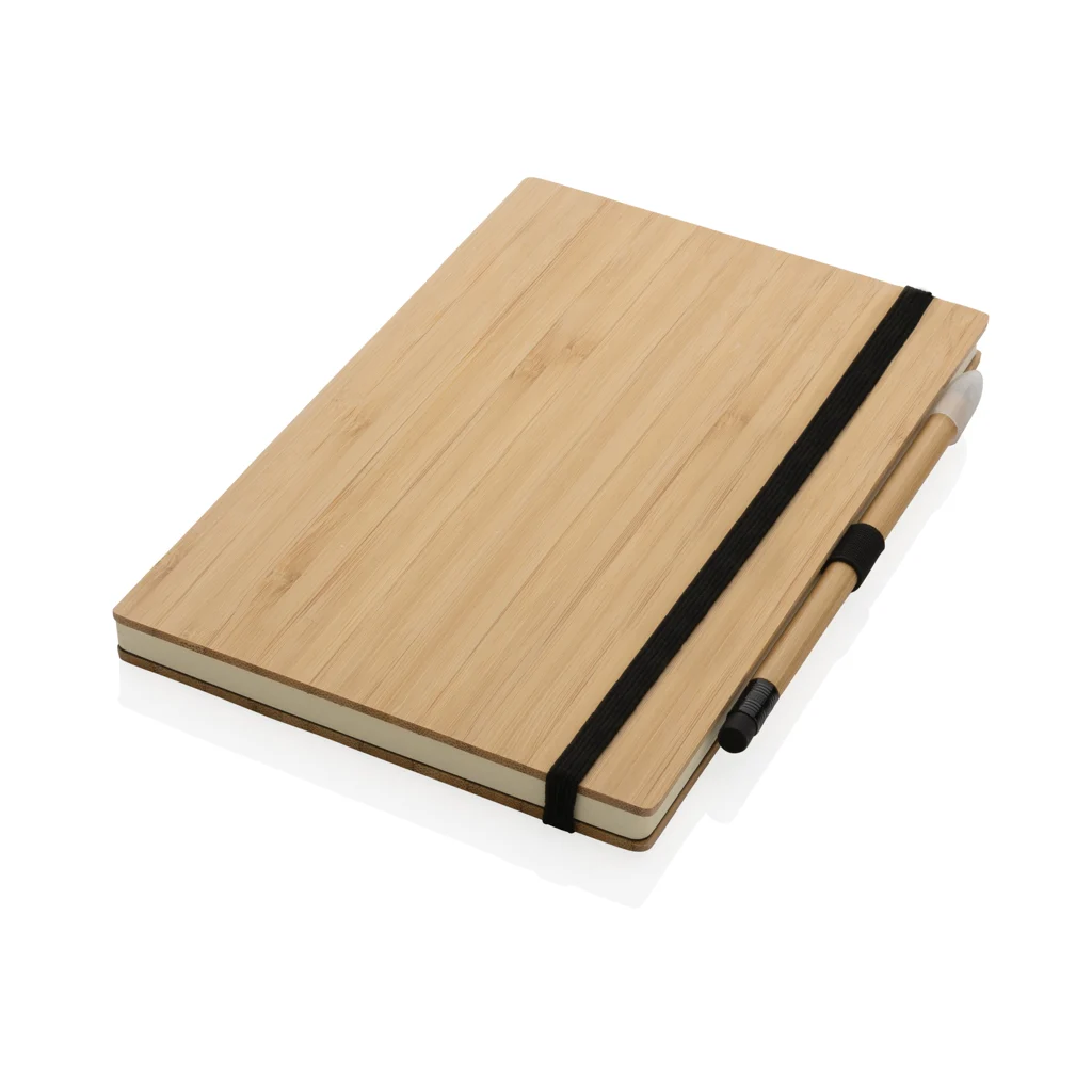 Bamboe notitieboek en infinity potlood set