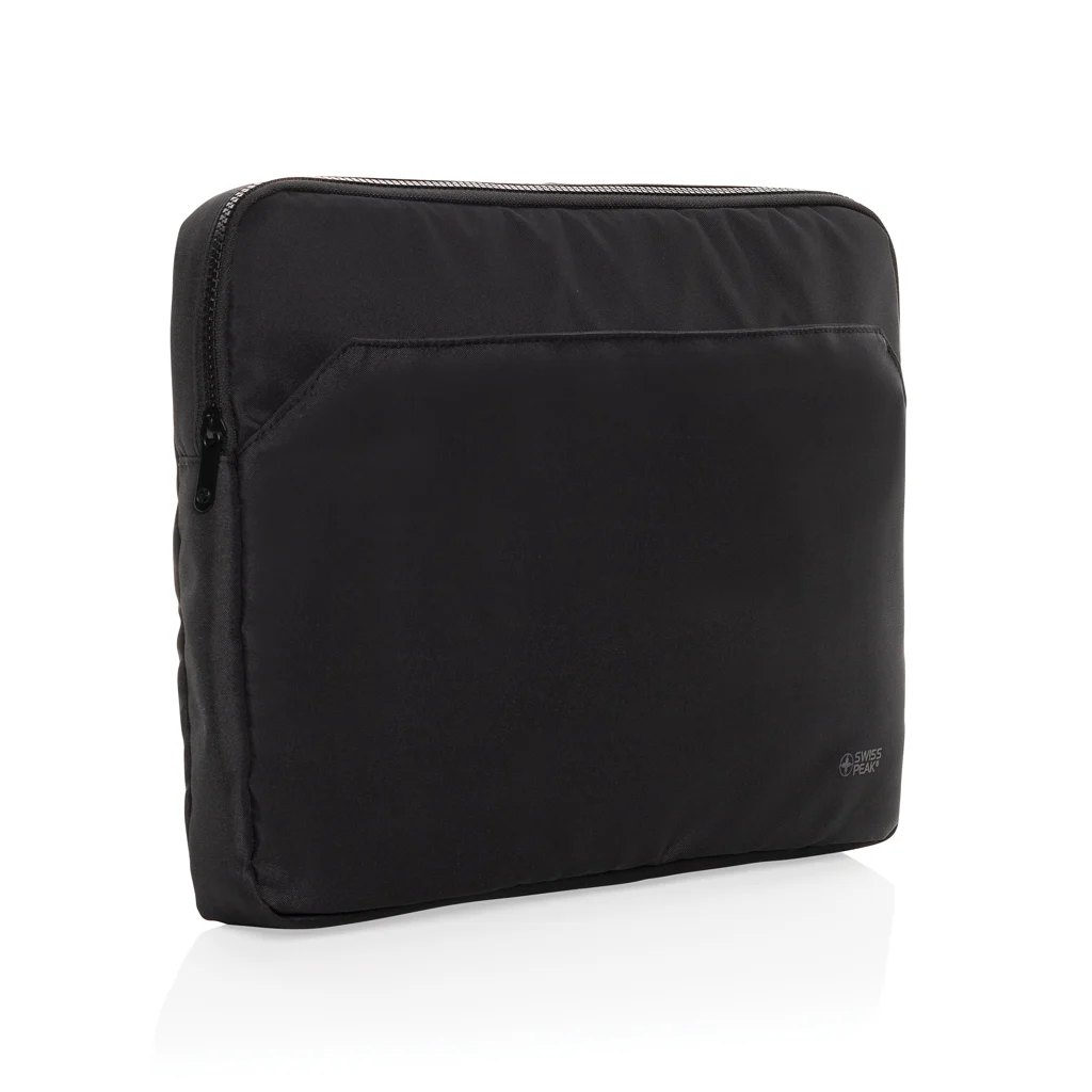 Swiss Peak Aware™ RPET Essential 15,6 inch laptopsleeve zwart