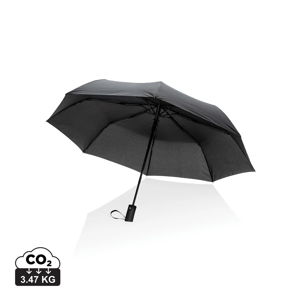 21" Impact AWARE™ RPET 190T mini auto open paraplu zwart