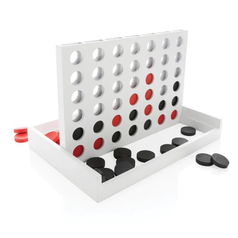 Connect houten vier-op-een-rij spel wit