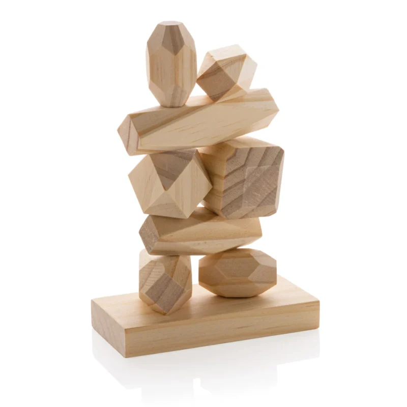 Ukiyo Crios houten balanceerstenen in zakje bruin