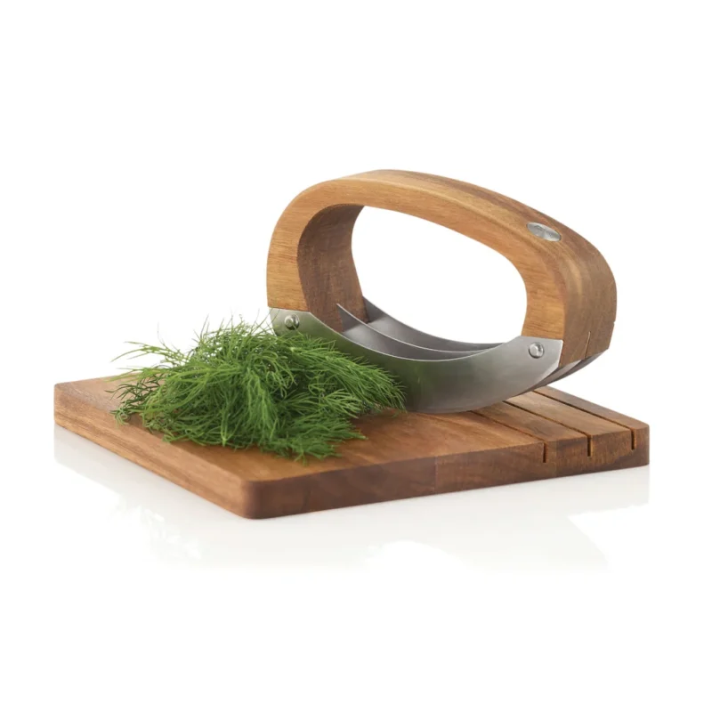 AdHoc RoccaVerde hakmes met snijplank bruin