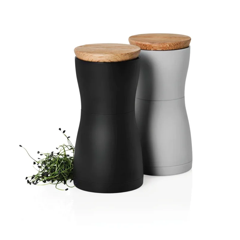 AdHoc Twin zout- en pepermolen set zwart, wit