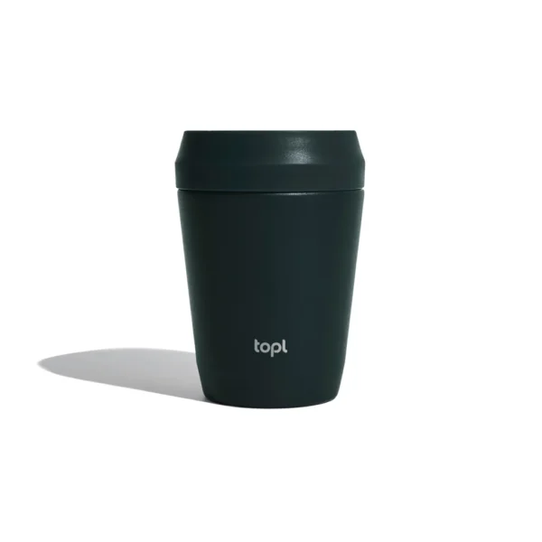 Topl Recycled Staal To Go beker gepatenteerd 360 Lid 235ml grijs
