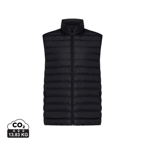 IQONIQ Meru heren gerecycled polyester bodywarmer zwart