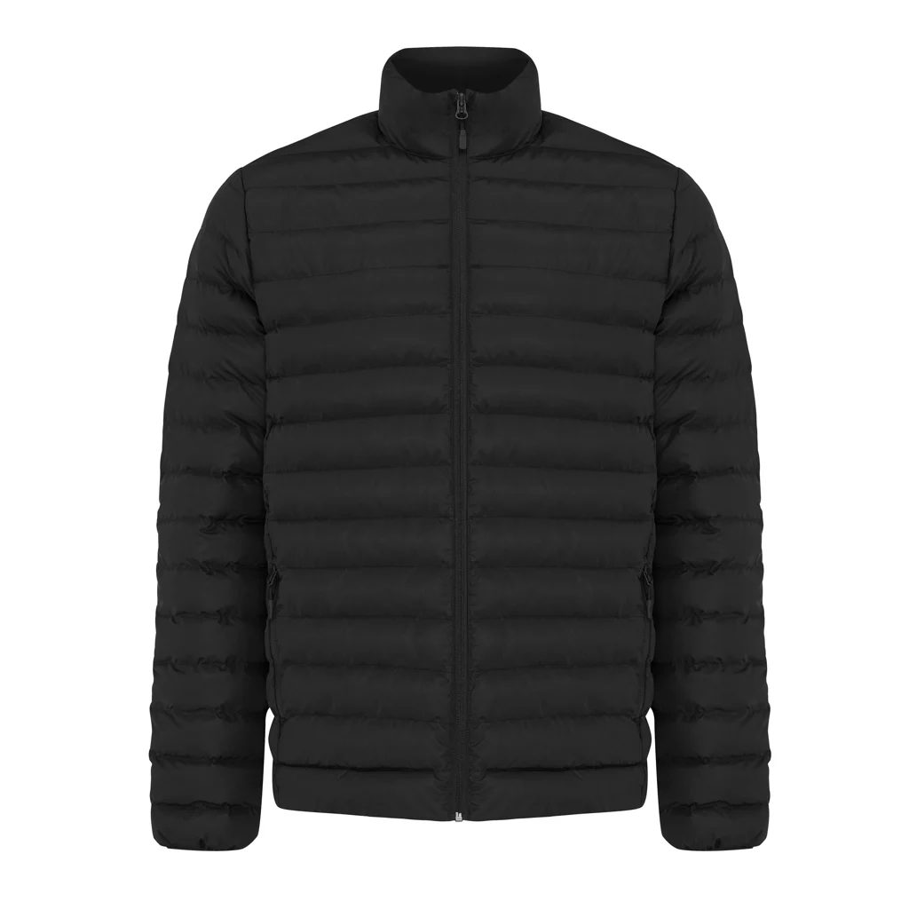 IQONIQ Maiko heren gerecycled polyester jas met voering zwart