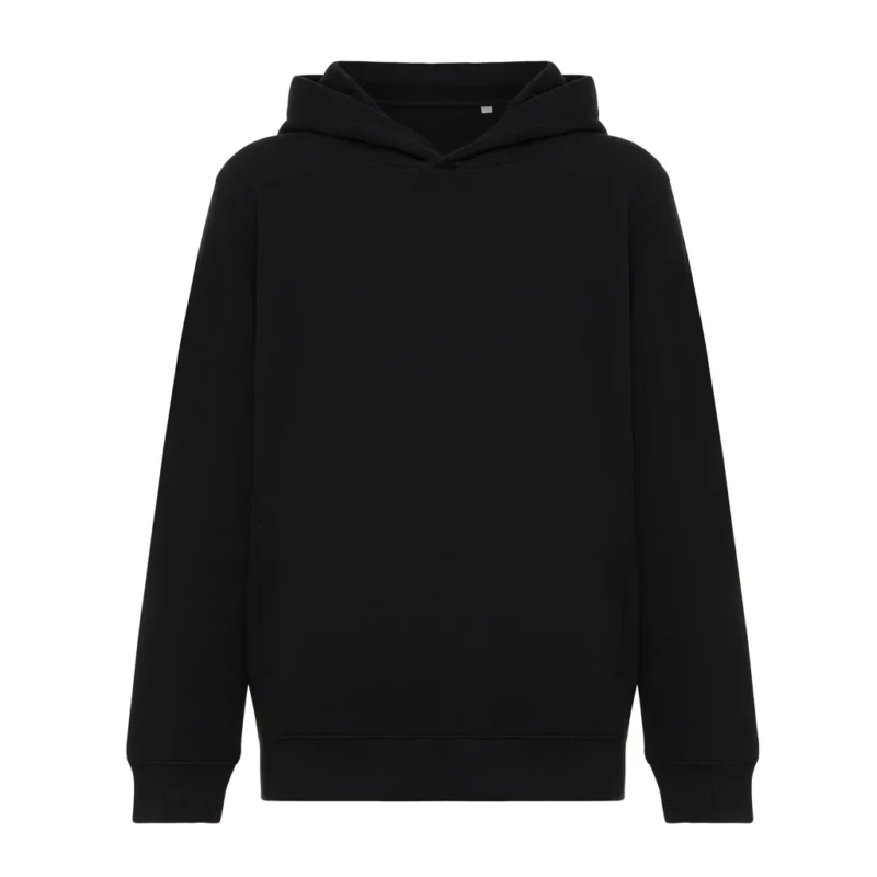 IQONIQ Yengo kids recycled katoen hoodie met steekzakken zwart