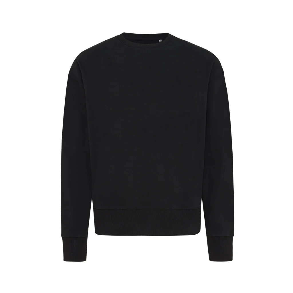 IQONIQ Kruger gerecycled katoen relaxed sweater zwart