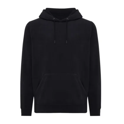 IQONIQ Trivor gerecycled polyester fleece hoodie zwart