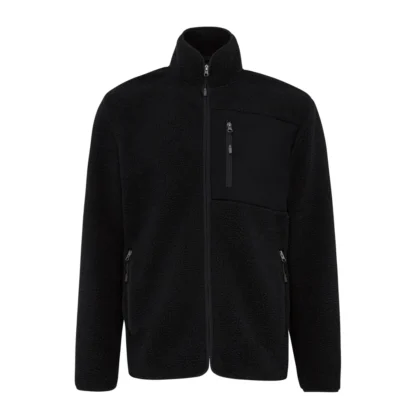 IQONIQ Diran gerecycled polyester pile-fleece jas zwart