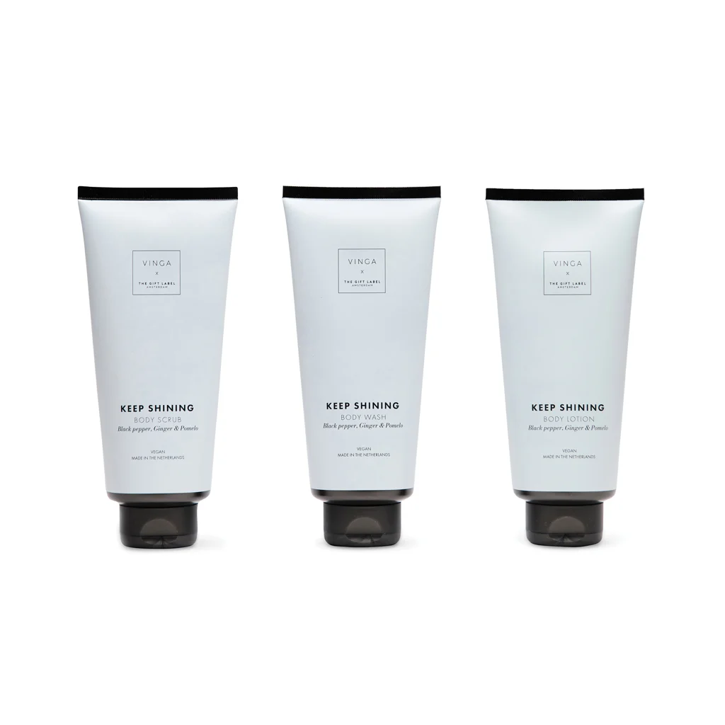 VINGA x TGL giftset voor lichaamsverzorging wit, zwart