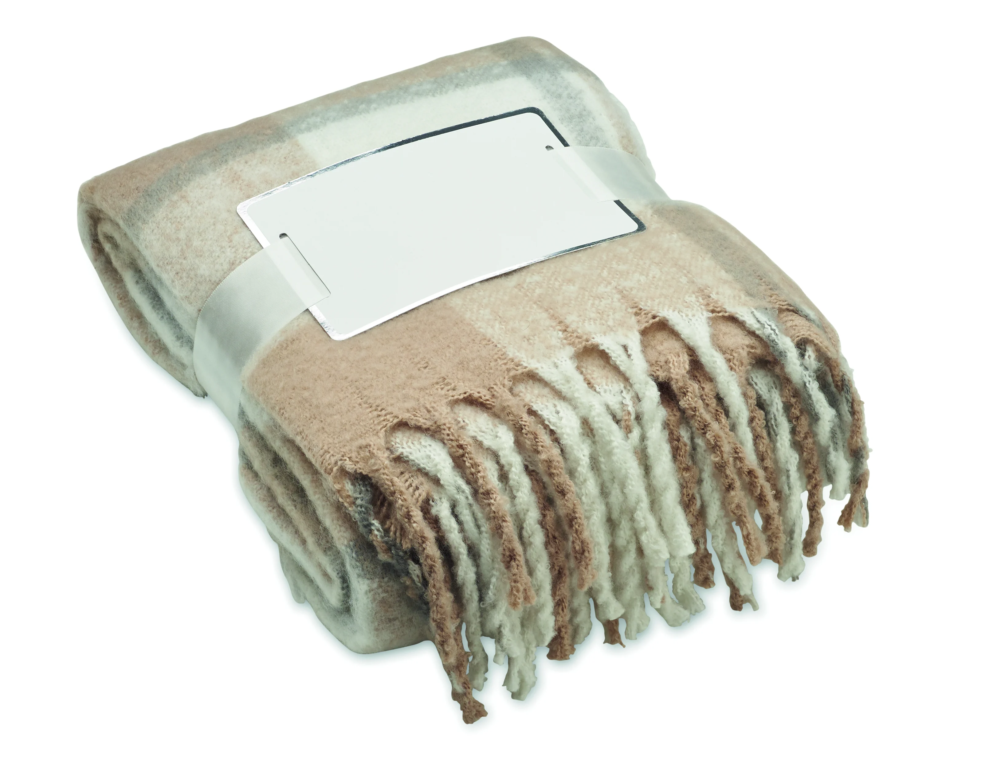 Geruite mohair deken QUET Beige