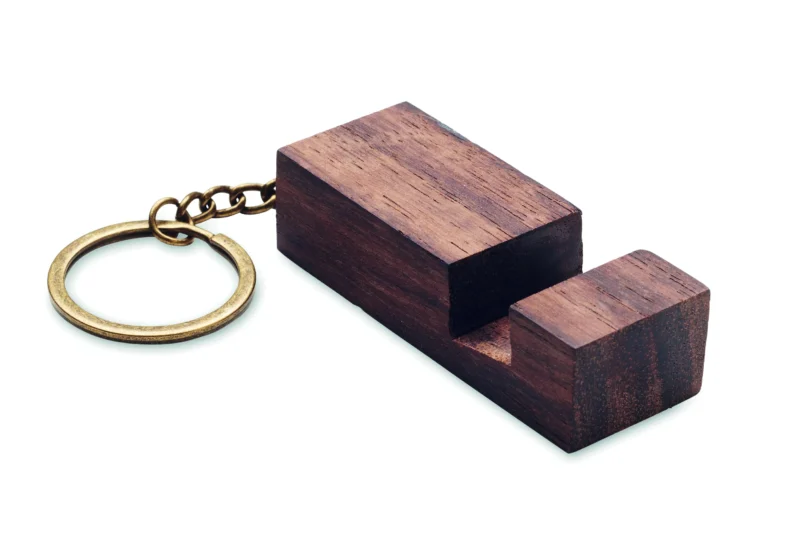 Telefoonhouder met sleutelring CODE Hout