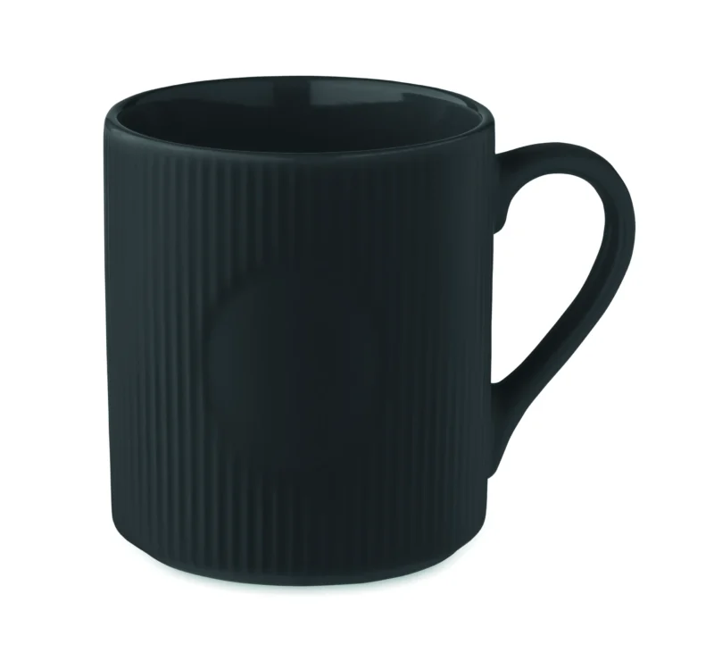 Geribbelde keramische mok 340ml RIBMUG Zwart