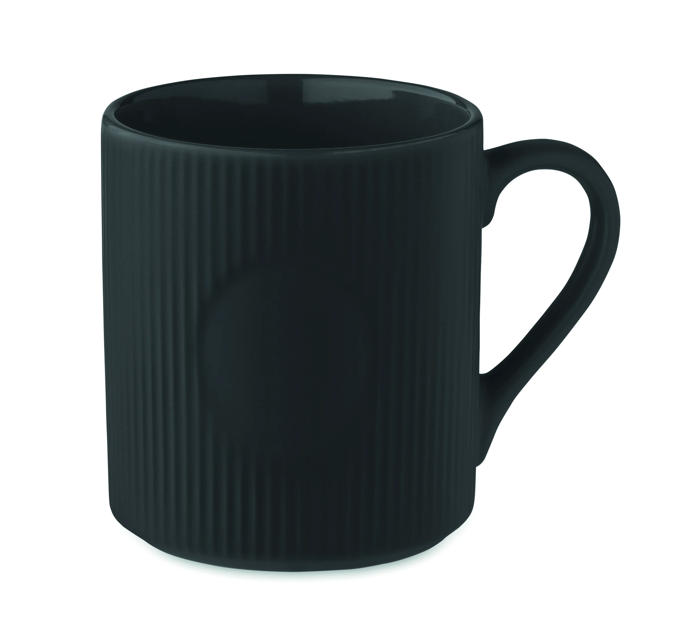 Geribbelde keramische mok 340ml RIBMUG Zwart