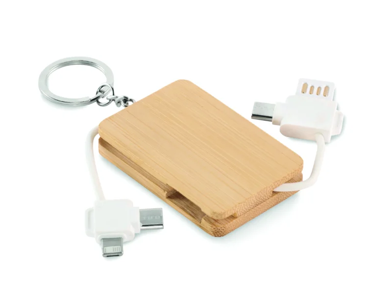 Sleutelhanger oplaadkabel BUPOW Hout