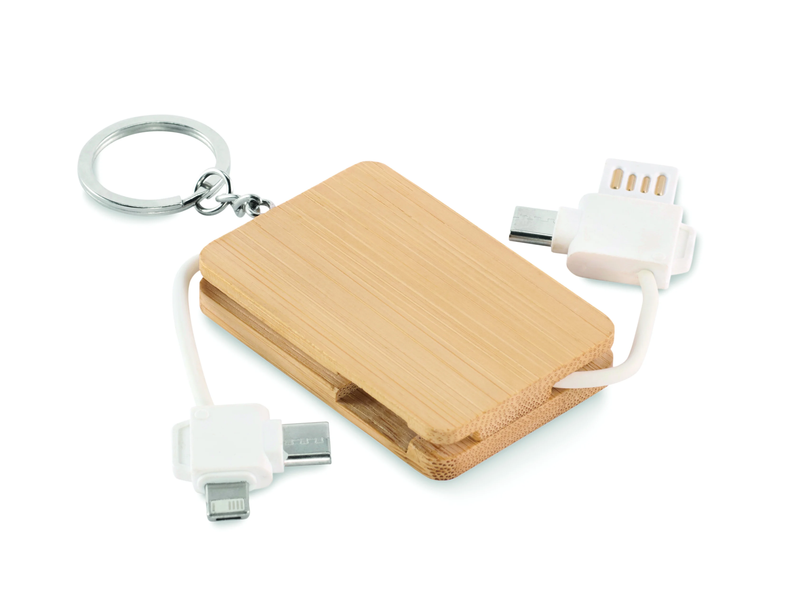 Sleutelhanger oplaadkabel BUPOW Hout