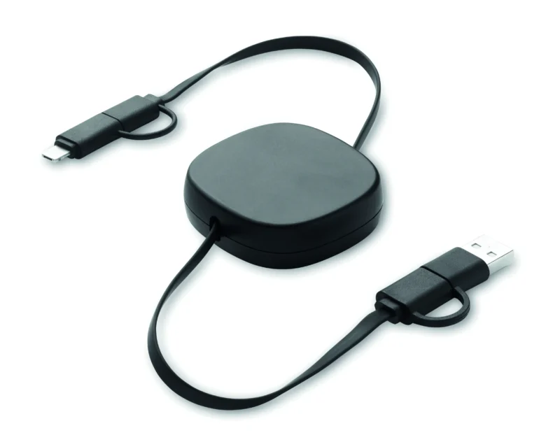 60W uittrekbare oplaadkabel LINEA Zwart
