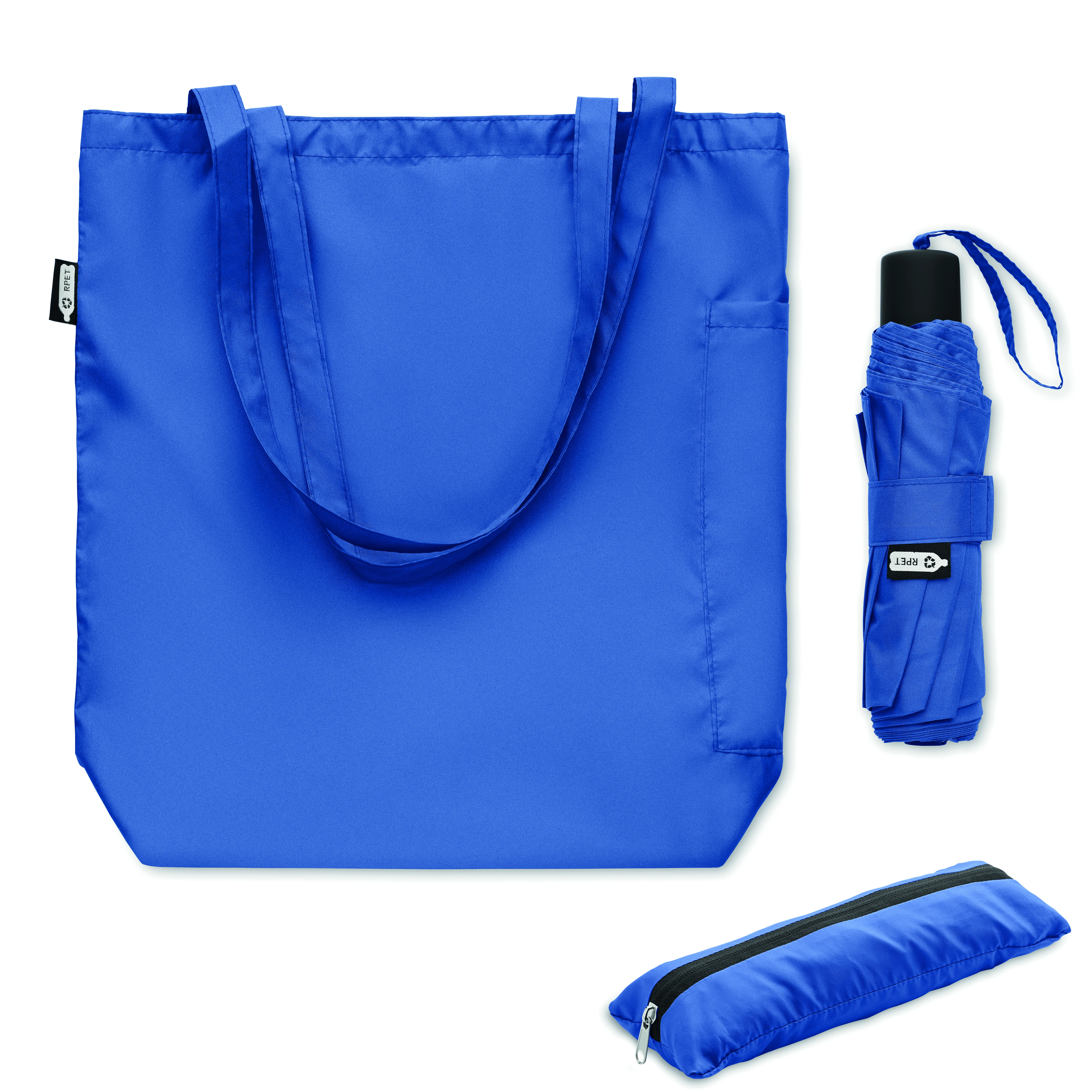 21 inch RPET paraplu set SEATTLE Royal Blauw