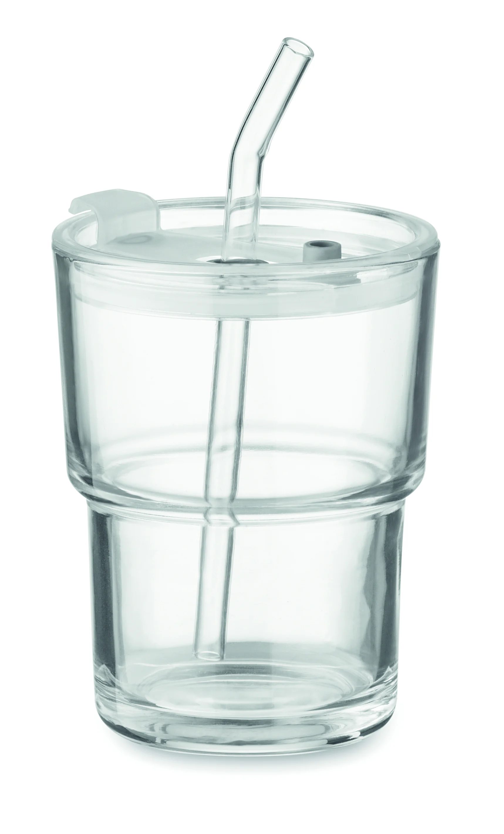 Glazen beker met rietje 400ml SIP Transparant