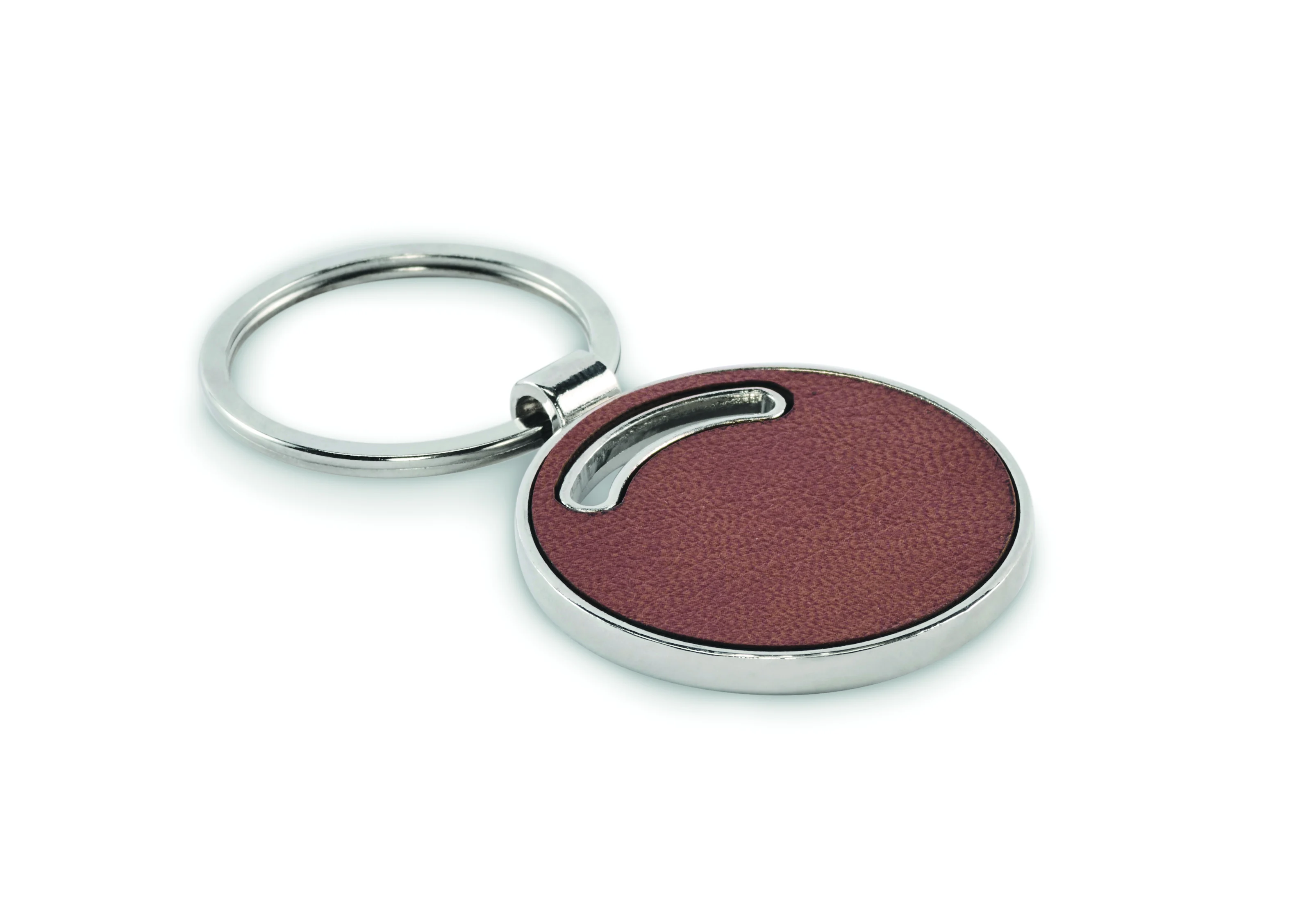 Ronde sleutelhanger LIRCLE Bruin