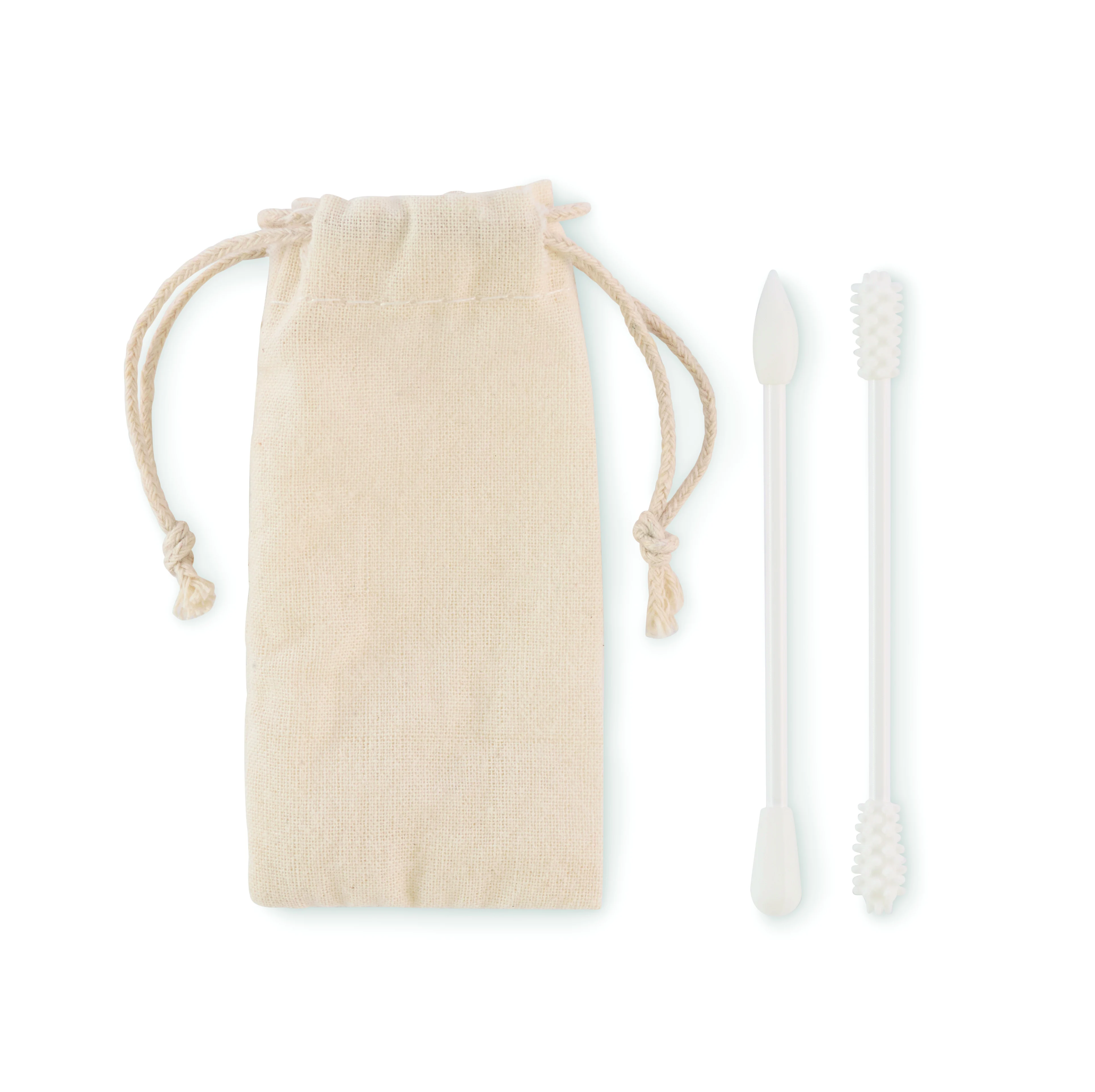 Set herbruikbare wattenstaafjes BOGIE Beige