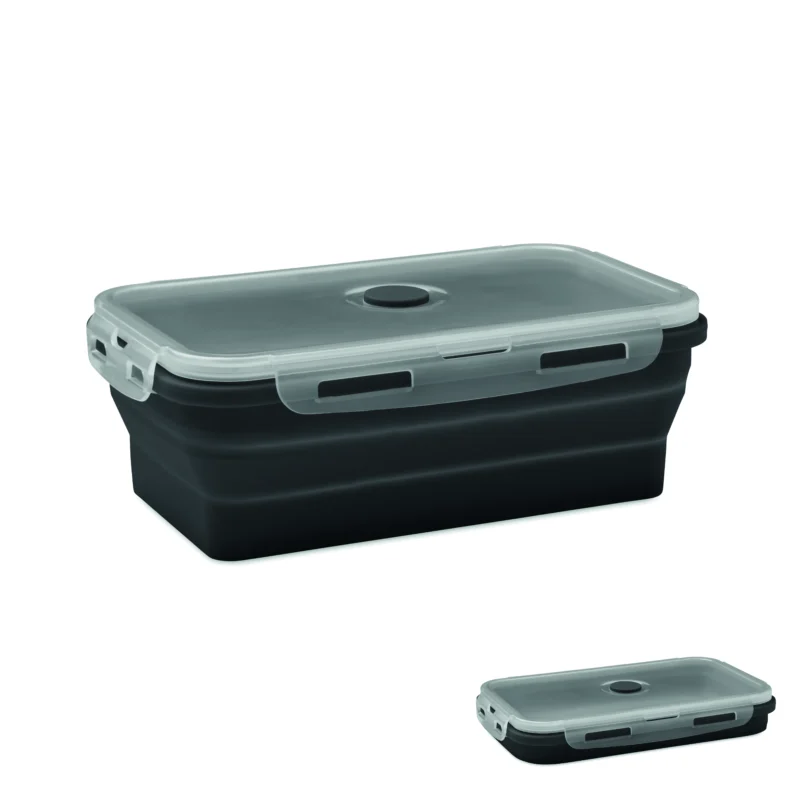 Inklapbare siliconen lunchbox KOLAPSO Zwart