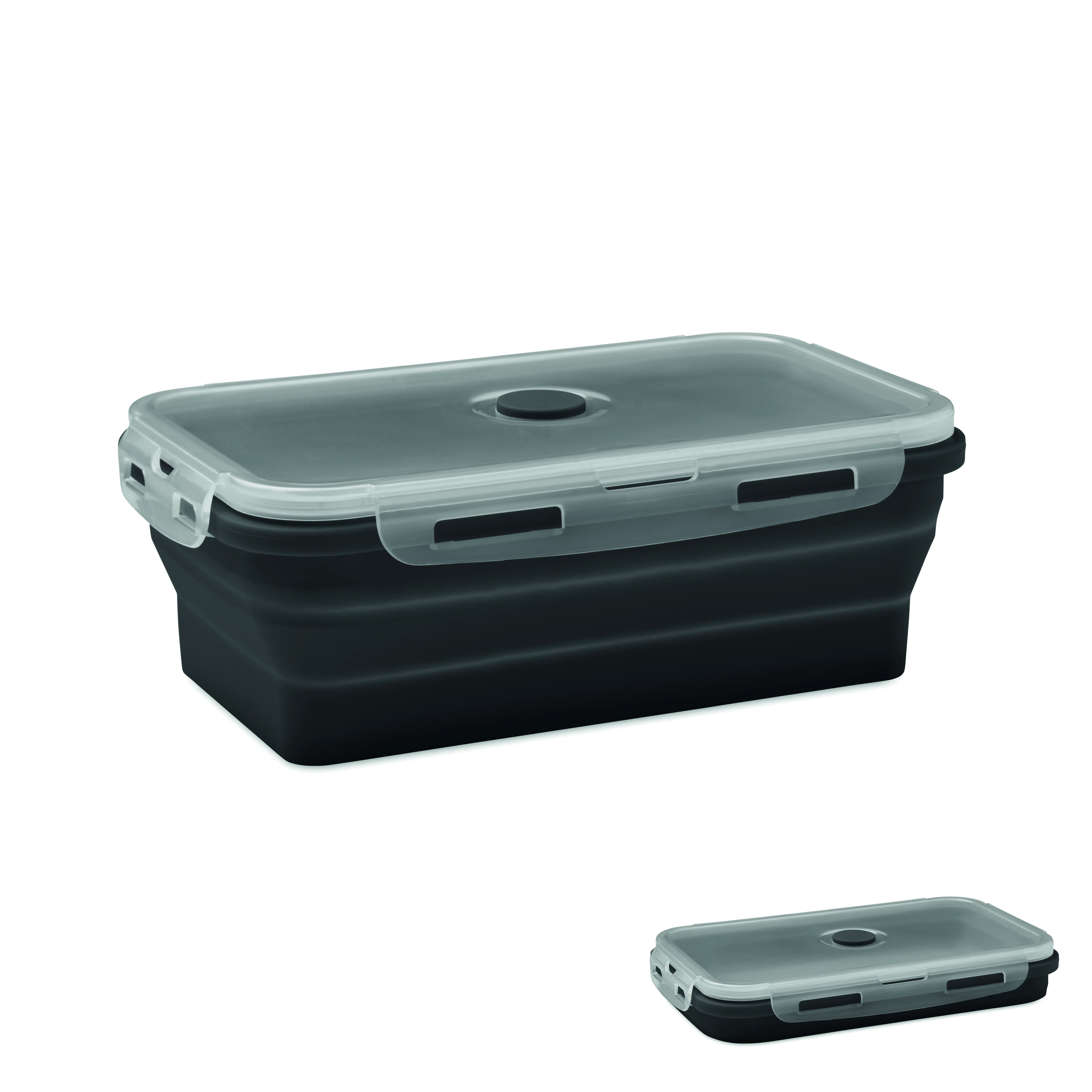 Inklapbare siliconen lunchbox KOLAPSO Zwart