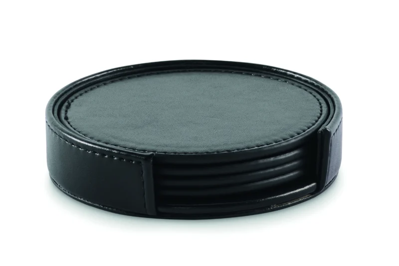 Set van 4 PU onderzetters POSA SET Zwart