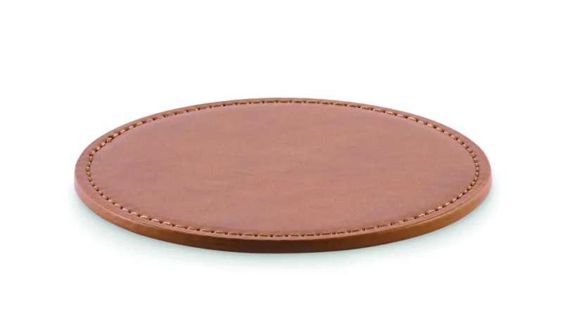 Ronde onderzetter in PU POSA Bruin
