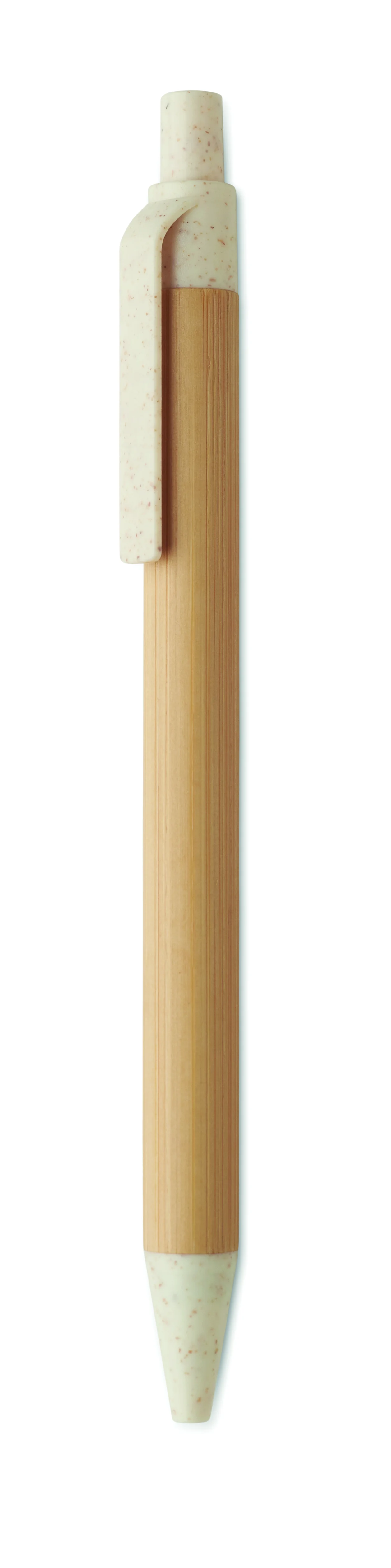 Bamboe balpen met drukknop ITEA COLOUR Beige