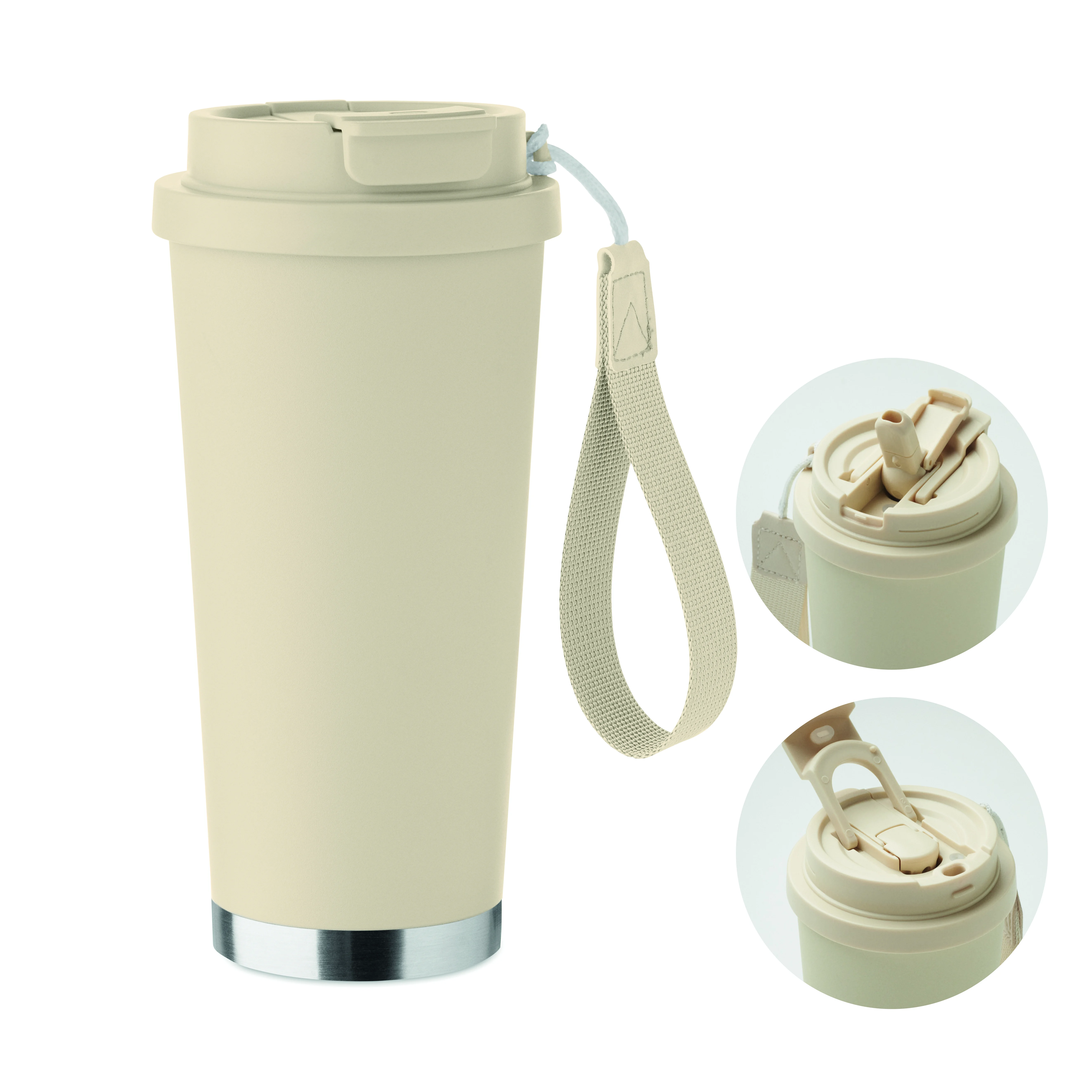 Dubbelwandige beker 500ml TOPAZ LARGE Beige