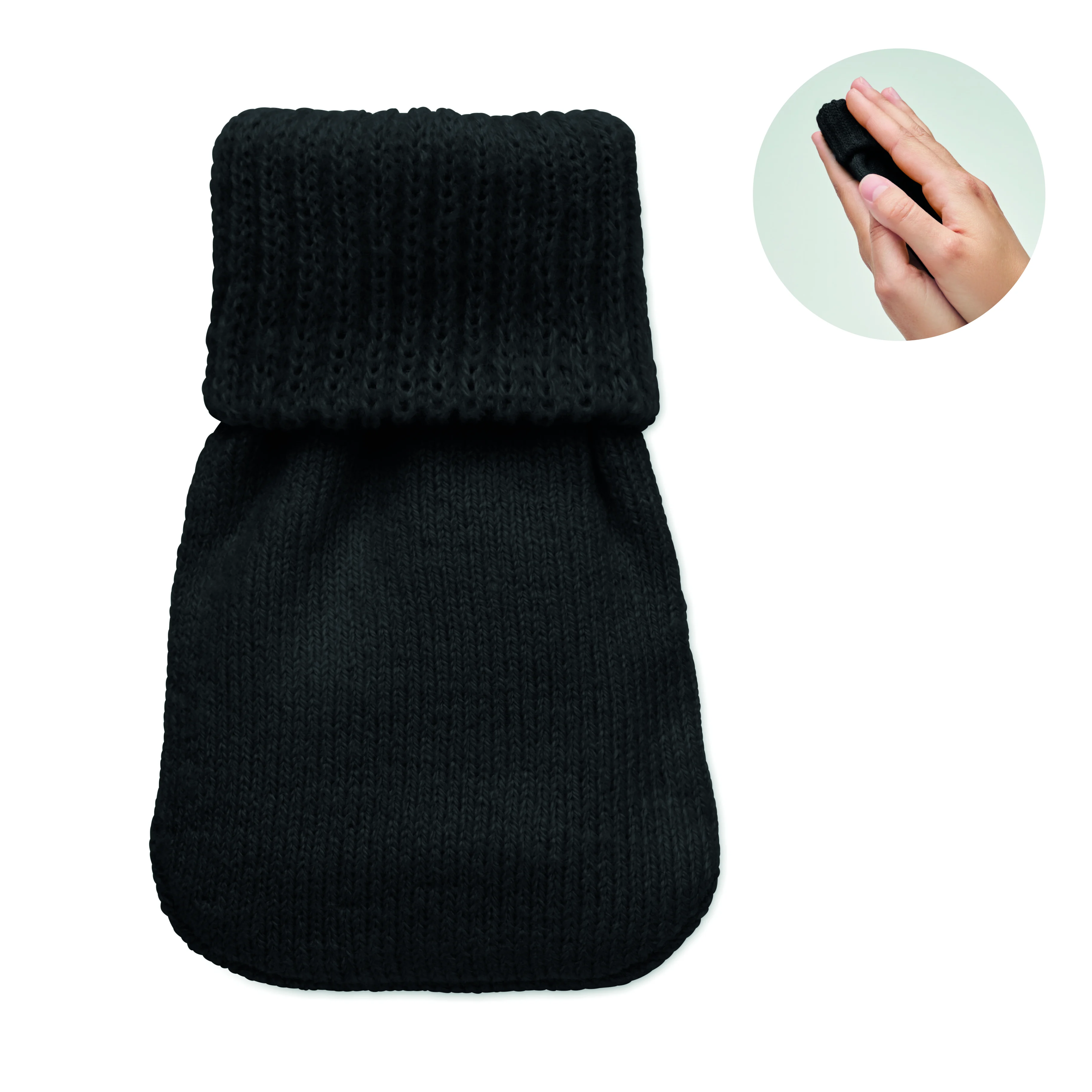 Handwarmer gebreid polyester WARMMUFF Zwart