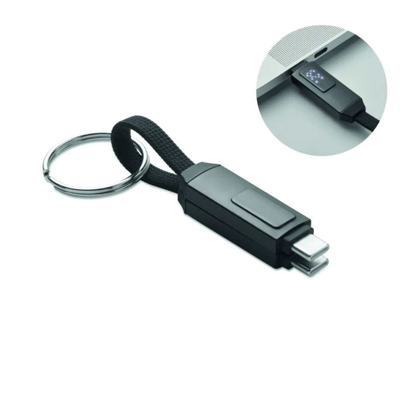 60W oplaadkabel sleutelhanger KEYSTO Zwart