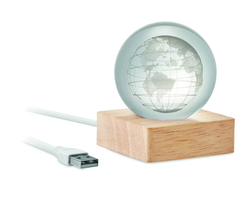 LED wereldbol glazen bol GLOBE LIGHT Hout