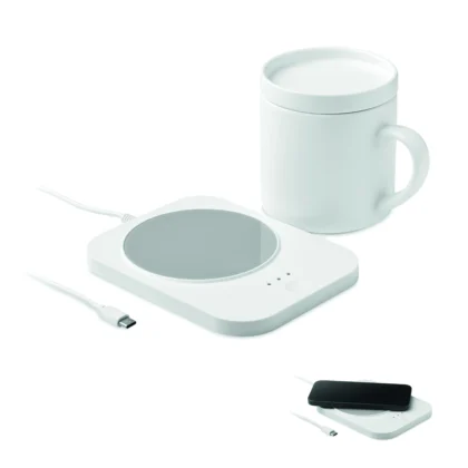 Draadl mokwarmer & oplader set SIROTER Wit