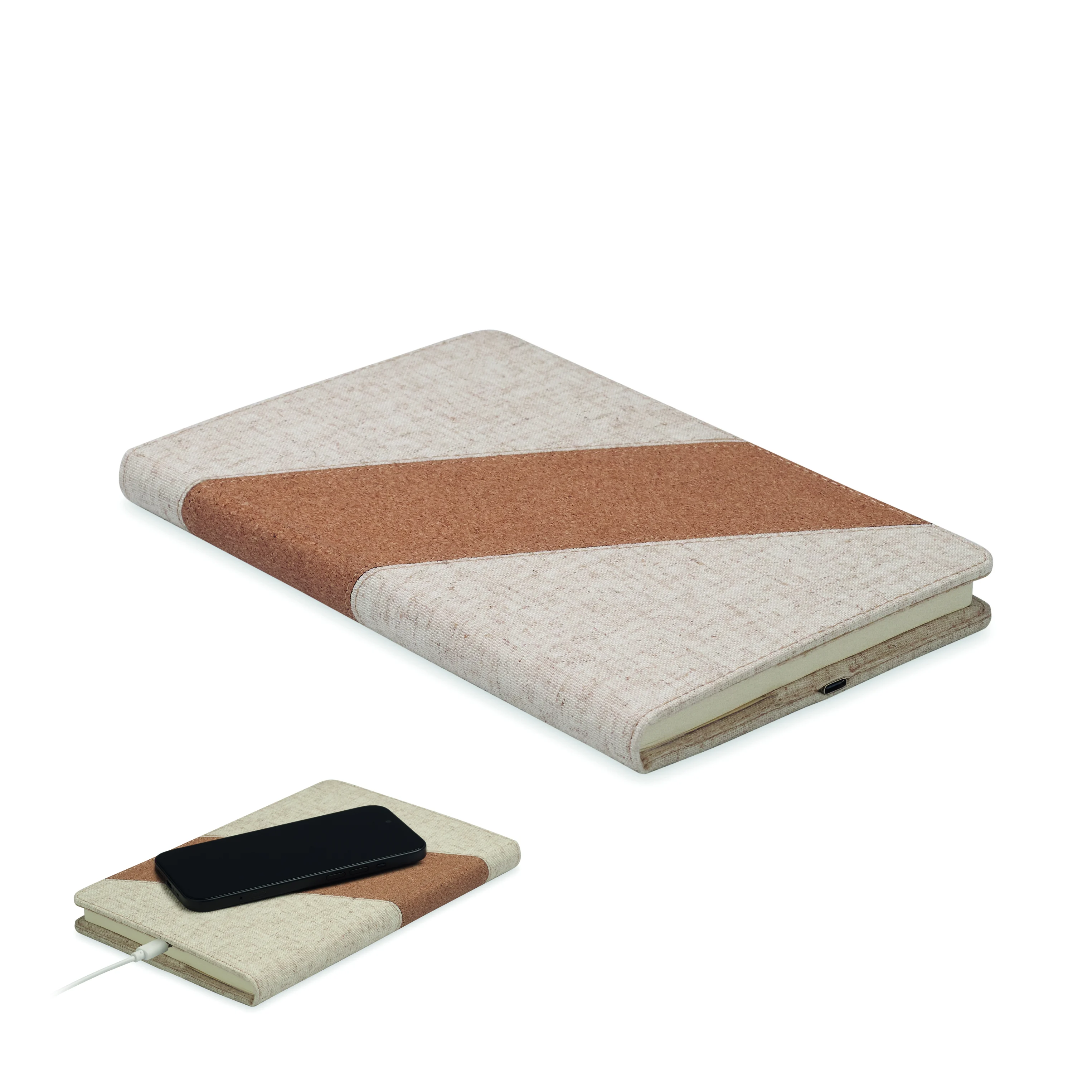 A5 notitieboek met lader 15W CORTONA Beige
